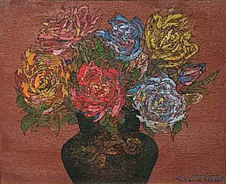 絹谷幸二 「薔薇」8号（フレスコ画）　石森画廊